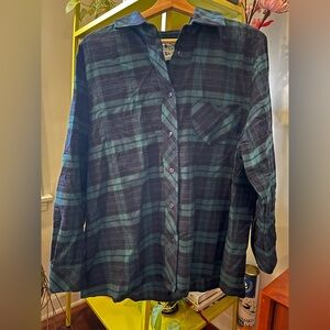 Shiny By Nature Plaid Button-Up Shirt